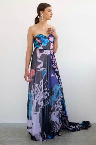 ASYMMETRIC SILK GOWN - RENTAL