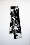 WOOL SCARF "TOUCH ME"  BLACK & WHITE
