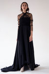 Maxi Silk Dress - Black Rental