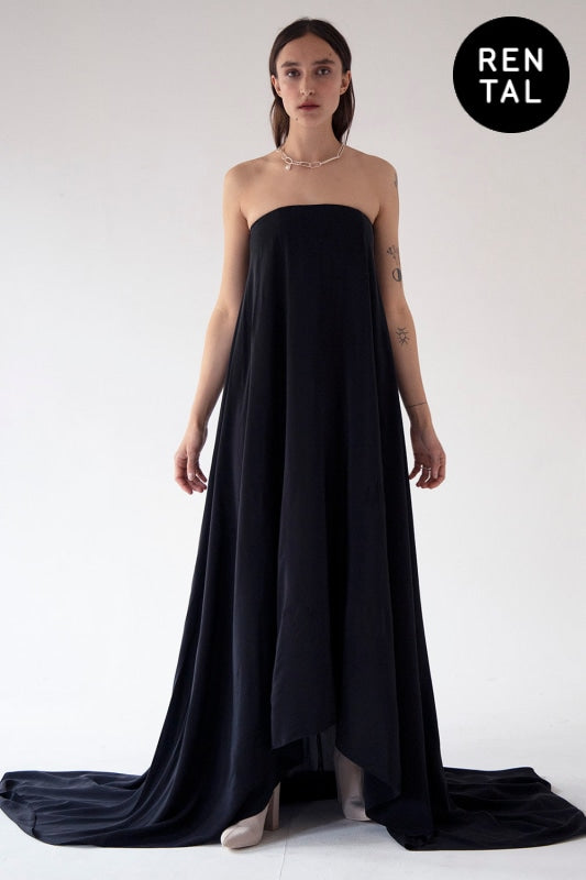 Maxi Silk Dress - Black Rental