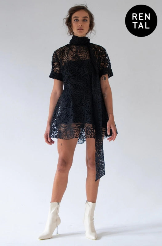 Mini Lace Dress - Black Rental