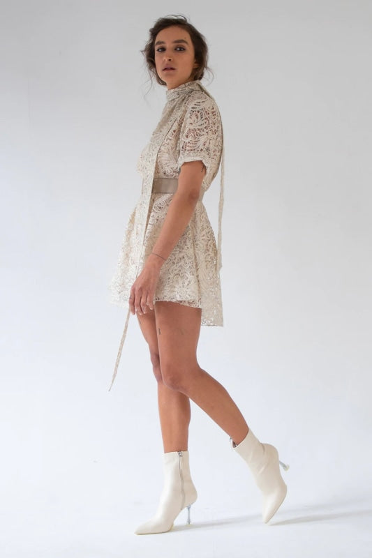 Mini Lace Dress - Ivory Rental