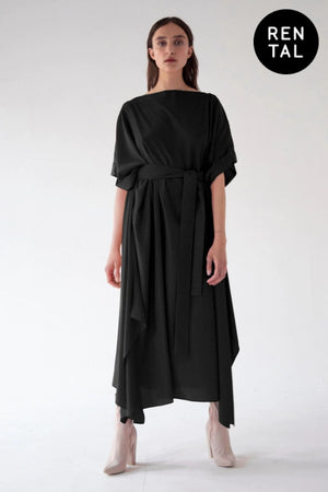 Silk Dress Knot Black - Rental Black Dress